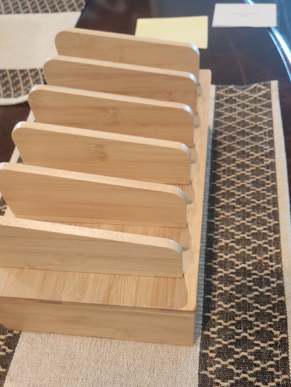 Bamboo Electronics Organizer With 5 Slots - Picture 3 of 4